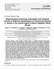 Research paper thumbnail of Phytochemical screening, antioxidant and cytotoxic activity of different morphotypes of Corchorus olitorius L. leaves in the central region of Benin Republic (West Africa)