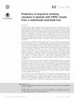 Research paper thumbnail of Predictors of long-term smoking cessation in patients with COPD: results from a randomised controlled trial