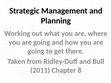 Research paper thumbnail of Strategic Management and Planning