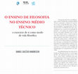 Research paper thumbnail of O ensino de filosofia no ensino médio técnico: o exercício de si como modo de vida filosófica