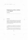 Research paper thumbnail of El destí de la cultura catalana a l'era digital