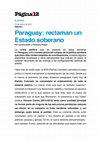 Research paper thumbnail of Paraguay: reclaman un Estado soberano