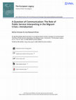 Research paper thumbnail of A Question of Communication: The Role of Public Service Interpreting in the Migrant Crisis—Introduction