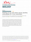 Research paper thumbnail of Modeling of crop wild relative species identifies areas globally for in situ conservation