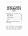 Research paper thumbnail of Constitutional Provisions Making Sharia “A” or “The” Chief Source of Legislation: Where Did They Come from? What Do They Mean? Do They Matter?