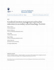 Research paper thumbnail of Gendered emotion management and teacher outcomes in secondary school teaching: A review