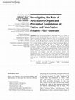 Research paper thumbnail of Six- and twelve-month-olds' discrimination of native versus non-native between- and within-organ fricative place contrasts