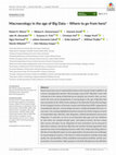 Research paper thumbnail of Macroecology in the age of Big Data – Where to go from here?