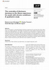 Research paper thumbnail of The centrality of disclosure decisions to the illness experience for youth with chronic conditions: A qualitative study