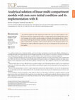 Research paper thumbnail of Analytical solution of linear multi-compartment models with non-zero initial condition and its implementation with R