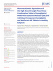 Research paper thumbnail of Pharmacokinetic Equivalence of the High Dose Strength Fixed-Dose Combination Tablet of Gemigliptin/Metformin Sustained Release (SR) and Individual Component Gemigliptin and Metformin XR Tablets in Healthy Subjects