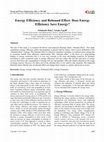 Research paper thumbnail of Energy Efficiency and Rebound Effect: Does Energy Efficiency Save Energy?