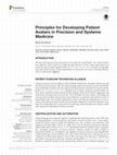 Research paper thumbnail of Principles for Developing Patient Avatars in Precision and Systems Medicine