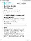 Research paper thumbnail of Quand étude et conservation sont associées L'exemple des ceintures hallstattiennes de Pfulgriesheim « Kammeracker » (Bas-Rhin)