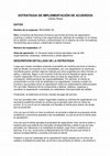 Research paper thumbnail of ESTRATEGIA DE IMPLEMENTACIÓN DE ACUERDOS