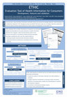 Research paper thumbnail of ETHIC. Evaluation Tool of Health Information for Consumers. Development, features and validation