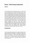 Research paper thumbnail of Russia -India Energy Cooperation