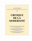 Research paper thumbnail of Touraine critique de la modernite