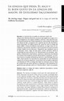 Research paper thumbnail of La lengua que desea. El asco y el buen gusto en La lengua del malón de Guillermo Saccomanno