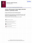 Research paper thumbnail of Teacher effectiveness in Asian higher education contexts a systematic review