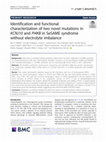 Research paper thumbnail of Identification and functional characterization of two novel mutations in KCNJ10 and PI4KB in SeSAME syndrome without electrolyte imbalance