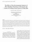 Research paper thumbnail of The Effect of Site Environmental Analysis of Mass Building Orientation in Restaurant and Course of Cooking Asian Cuisine in Ubud, Bali