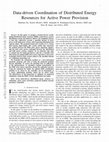 Research paper thumbnail of Data-driven Coordination of Distributed Energy Resources for Active Power Provision