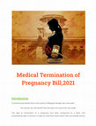 Research paper thumbnail of Medical Termination Of Pregnancy Bill, 2021