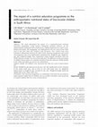 Research paper thumbnail of The impact of a nutrition education programme on the anthropometric nutritional status of low-income children in South Africa