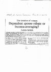 Research paper thumbnail of Grbich J Taxation of Women: Dependent spouse rebate or income averaging?