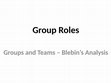 Research paper thumbnail of Group Roles