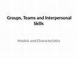 Research paper thumbnail of Groups and Teams