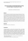 Research paper thumbnail of Level and Correlates of Unintended Pregnancy among Currently Pregnant Young Women in India