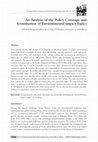 Research paper thumbnail of An analysis of the policy coverage and examination of environmental-impact topics