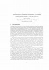 Research paper thumbnail of Introduction to Quantum Information Processing