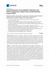 Research paper thumbnail of Animal Research, Accountability, Openness and Public Engagement: Report from an International Expert Forum