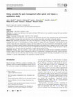 Research paper thumbnail of Using cannabis for pain management after spinal cord injury: a qualitative study