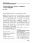 Research paper thumbnail of Patterns of yolk testosterone deposition in two populations of Arctic-breeding Redpolls