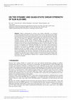 Research paper thumbnail of ON THE DYNAMIC AND QUASI-STATIC SHEAR STRENGTH OF SLM AlSi10Mg