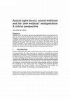 Research paper thumbnail of Animal Rights Theory, Animal Welfarism and the ‘New Welfarist’ Amalgamation: A Critical Perspective