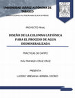 Research paper thumbnail of COLUMNA CATIONICA PARA AGUA DESMINERALIZADA