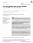 Research paper thumbnail of Vagus nerve stimulation paired with tones for tinnitus suppression: Effects on voice and hearing