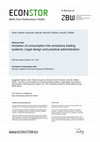 Research paper thumbnail of Inclusion of Consumption into Emissions Trading Systems: Legal Design and Practical Administration