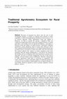 Research paper thumbnail of Traditional Agroforestry Ecosystem for Rural Prosperity