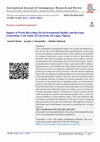 Research paper thumbnail of Impact of Waste Recycling On Environmental Quality and Revenue Generation: Case Study of University Of Lagos, Nigeria