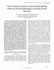 Research paper thumbnail of Text Coherence Analysis based on Misspelling Oblivious Word Embeddings and Deep Neural Network