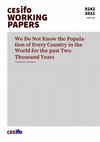 Research paper thumbnail of We do not know the population of every country in the world for the past two thousand years