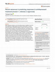 Research paper thumbnail of Recent advances in predicting responses to antidepressant treatment