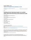 Research paper thumbnail of Quantifying the fate of agricultural nitrogen in an unconfined aquifer: Stream-based observations at three measurement scales