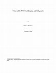 Research paper thumbnail of China in the WTO: Antidumping and Safeguards